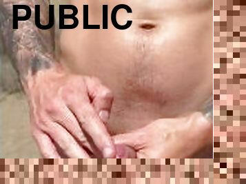 énorme, public, amateur, ejaculation-sur-le-corps, gay, ejaculation, solo, musclé, salle-de-gym, tatouage