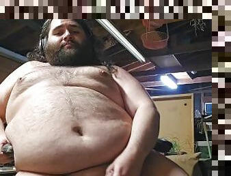 Chubby Bear Getting High and Horny in the Garage