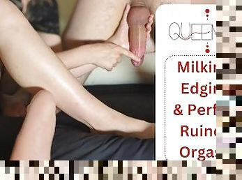 Milking him for a nice Ruined Orgasm - Endless edging & Perfect cumshot