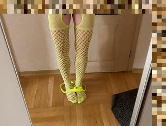 I Step Sister new lime socks