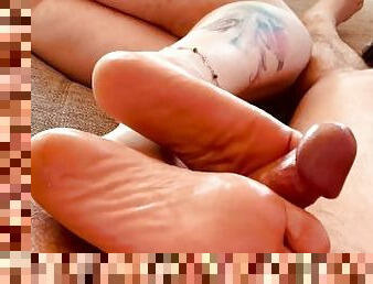 Sexy oiled feet and footjob