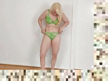 milf, mama, chilotei, blonda, lenjerie, bikini