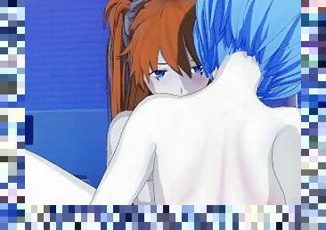Rei and Asuka - Lesbian Love (Uncensored)