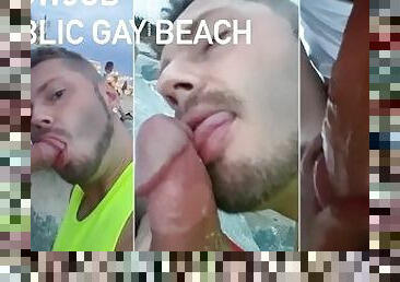 na-zewnątrz, publiczne, amatorskie, robienie-loda, gej, plaża