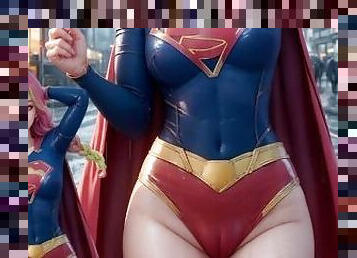 Mitsuri as Supergirl in Superman costume JIZZTRIBUTE