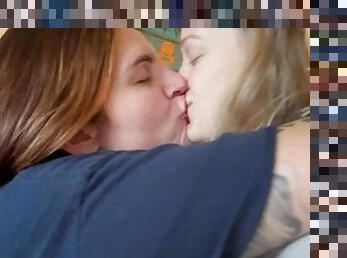 Dom/sub Lesbian make out deep kissing
