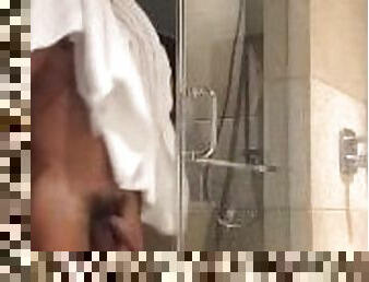 Hot Latin guy taking shower nice cock and ass