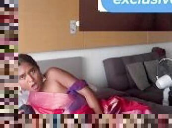 Petite Indian maid masturbating while I spy on her