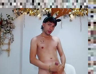 Naughty Christmas Rodolfo jerking off for cum