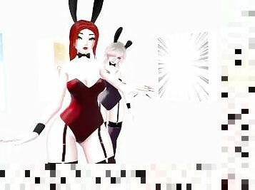 CherryErosXoXo VR thicc ass is checked out by bunny girl WillowWispy at Bunny Girl Tease Event Clip