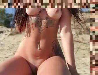 naked on the beach