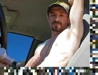 papa, masturbation, en-plein-air, public, amateur, ejaculation-sur-le-corps, gay, massage, voiture, sperme