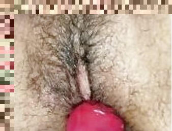 poilue, masturbation, chatte-pussy, jouet, petite-amie, gode, bout-a-bout