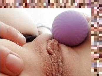 TattedNympho Cumms Hard from Pruple Vibrator Wand