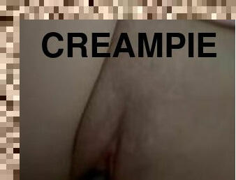 pappa, fitta-pussy, amatör, mamma, creampie, svart, par, pov, sprut, farsan