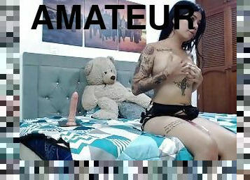 perä, masturbaatio, orgasmi, pillu-pussy, remmidildo, amatööri, teini, kotitekoinen, koosteet, peppu