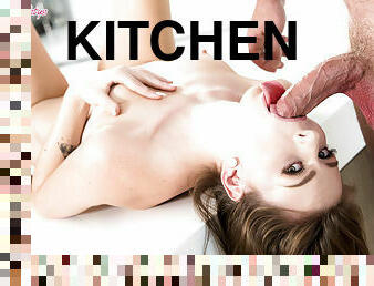 Young vixen Alex Blake gets screwed in the kitchen