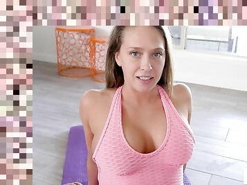 BrattyMilf Kagney Linn Karters Yoga Session Turns Into BJ and Fuck With Stepson