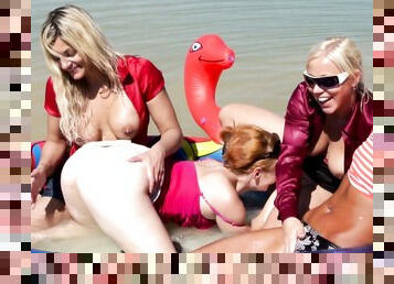 Group fucking on the beach with horny bets friends on a vacation