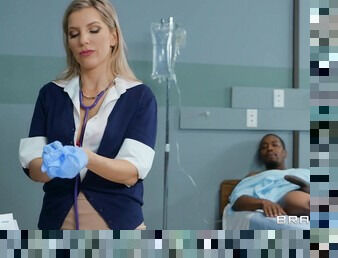 Blonde doctor spreads her legs for a big black dick - Ashley Fires