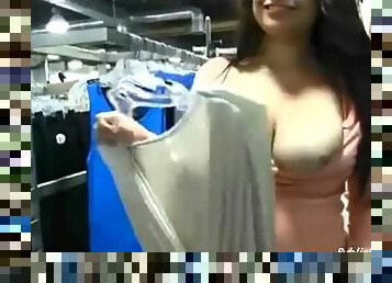 Dirty cutie public flashing in shopping mall PublicFlashing.me