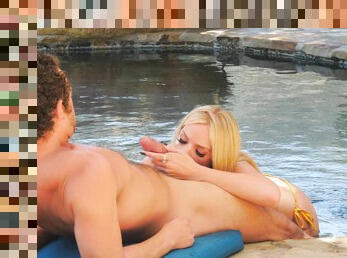 Crazy pool fuck leaves busty nude blonde totally satisfied
