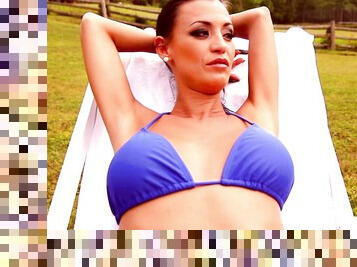 Di luar, Menghisap zakar, Peju, "milfs", Tegar, Muka, Kolam renang, Bikini, Gadis koboi, Rambut perang